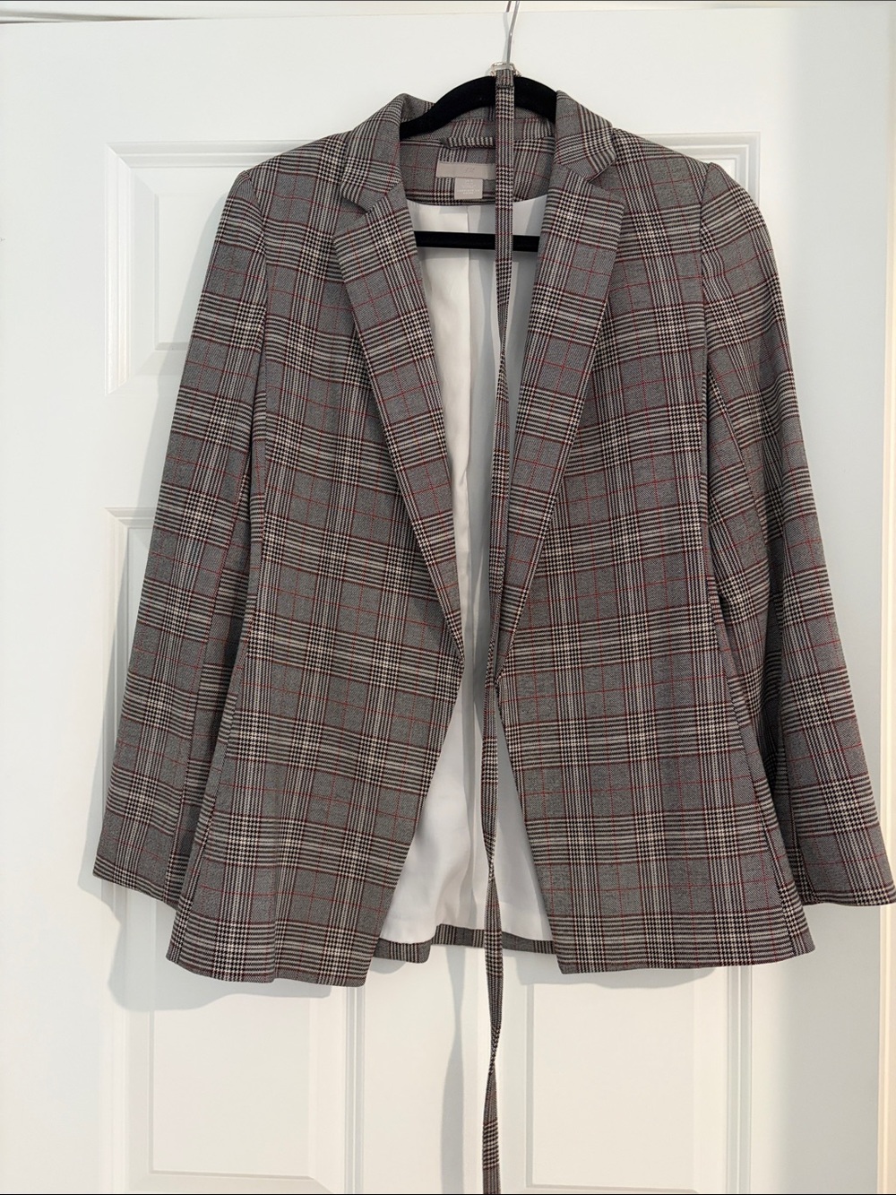 Classic Gray Plaid Women's Blazer - Tailored Jacket